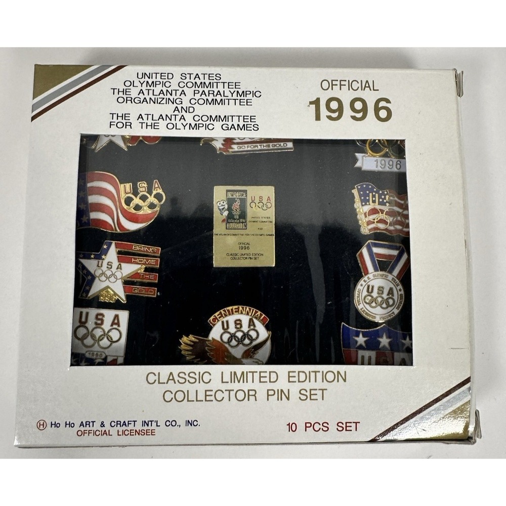 1996 Atlanta Olympics Limited Edition Collector Pin Set 10 Piece NOS!